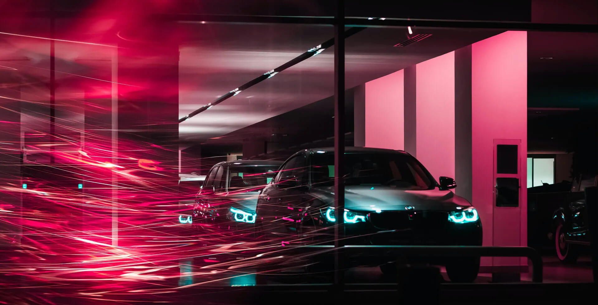 Luxury car showroom lighting at Bruce Automotive automotive sales